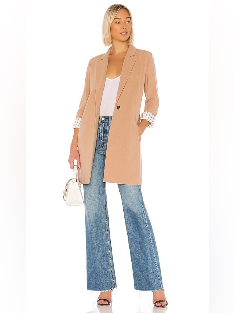 Cupcakes & Cashmere Haarlem Trench Blazer Coat in Caramel